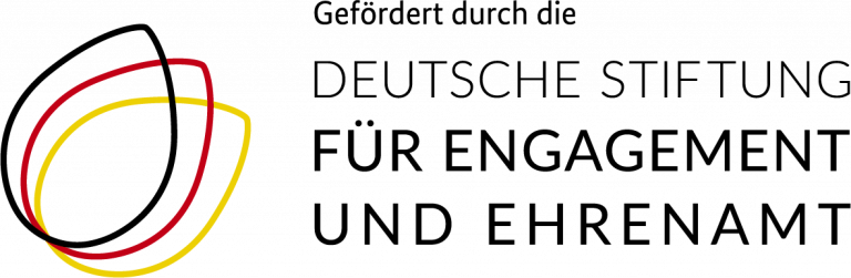 Logo und Hinweistext "Gefördert durch die deutsche Stiftung für Engagement und Ehrenamt"